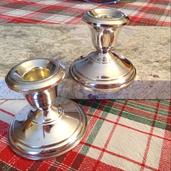 Antique Sterling Silver Candlestick Holders 925 Weighted - Picture 3 of 15